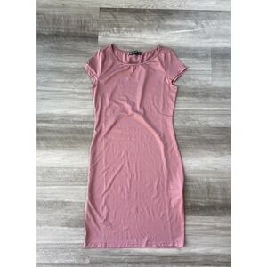 SHEIN Pink Mauve Tight Mini Dress Size S Short Sleeve L5